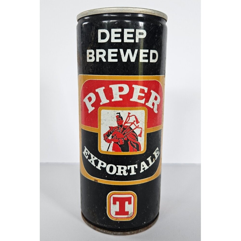 Vintage Deep Brewed Piper Export Ale pull tab steel empty can TALL BOY 16 oz